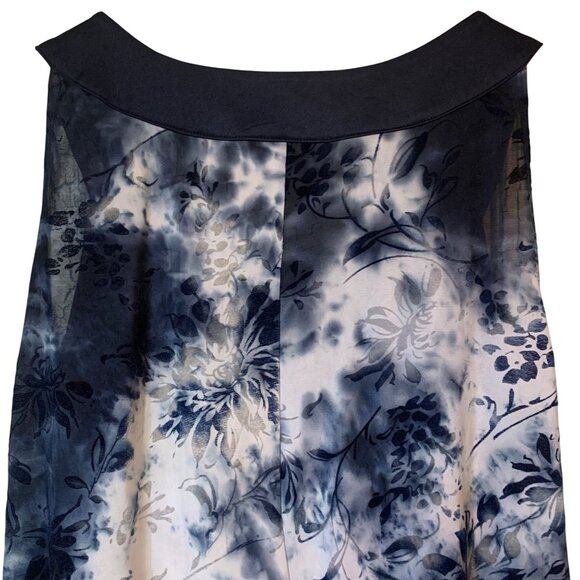 Dressbarn Women’s Top Blue Velvet Tie-Dye Burnout Sleeveless 1XL Beaded Neckline - Picture 6 of 13